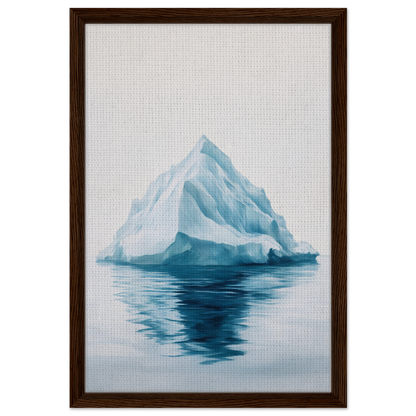 Iceberg reflecting in calm water, featured in Majestic Frozen Reverie framed canvas print