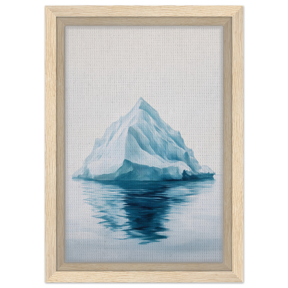 Iceberg reflection in calm water in Majestic Frozen Reverie framed canvas art