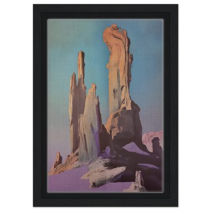 Stylized painting of towering rock formations for Majestic Void Reveille room decor