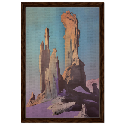 Towering rock formations against a colorful sky, ideal for Majestic Void Reveille room decor