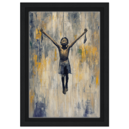 Painting of a person in a mid-air epiphany for stylish Room Decor by Fashion Oracle™