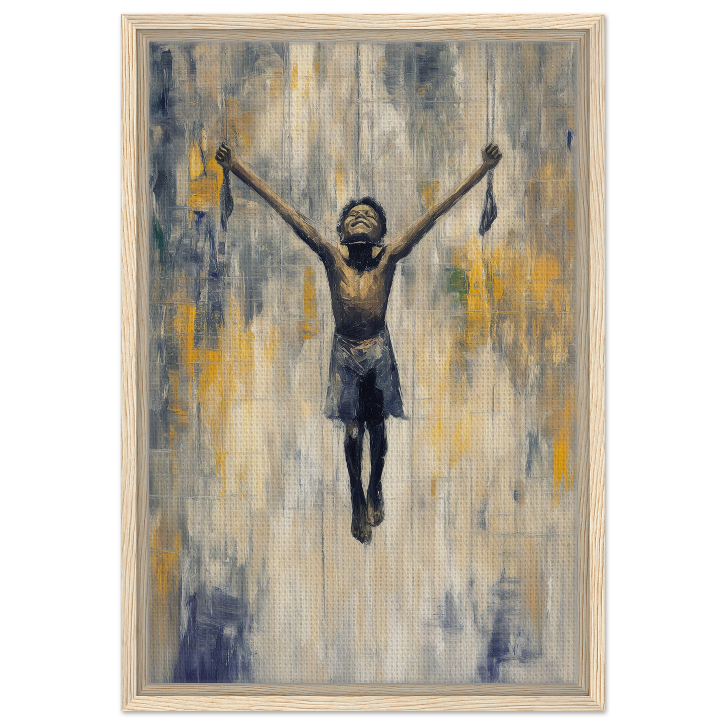 Triumphant figure representing Mid-Air Epiphany in stylish Room Decor by Fashion Oracle™