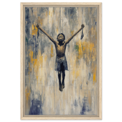 Triumphant figure representing Mid-Air Epiphany in stylish Room Decor by Fashion Oracle™