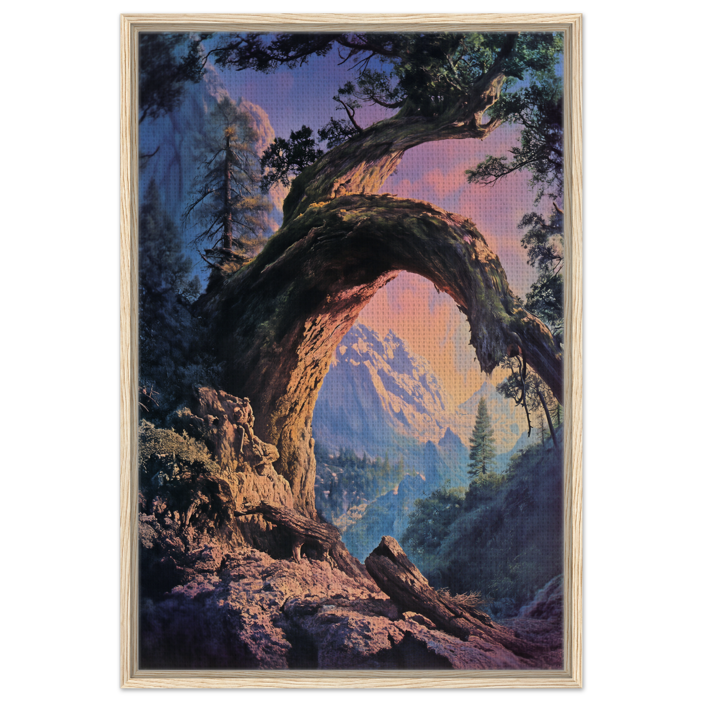 Natural rock arch framing a mountain view, ideal for Mist Vortex Gateway room decor