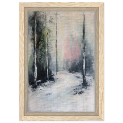 Abstract painting of a snowy forest path for Misty Dreamscape Envoy room decor