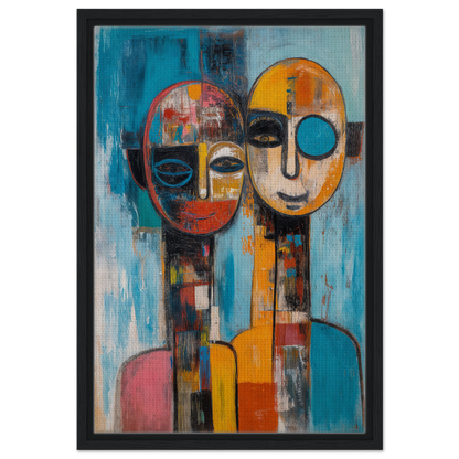 Abstract painting of styled faces with vibrant colors for Mosaic Mindscape Ballet room decor