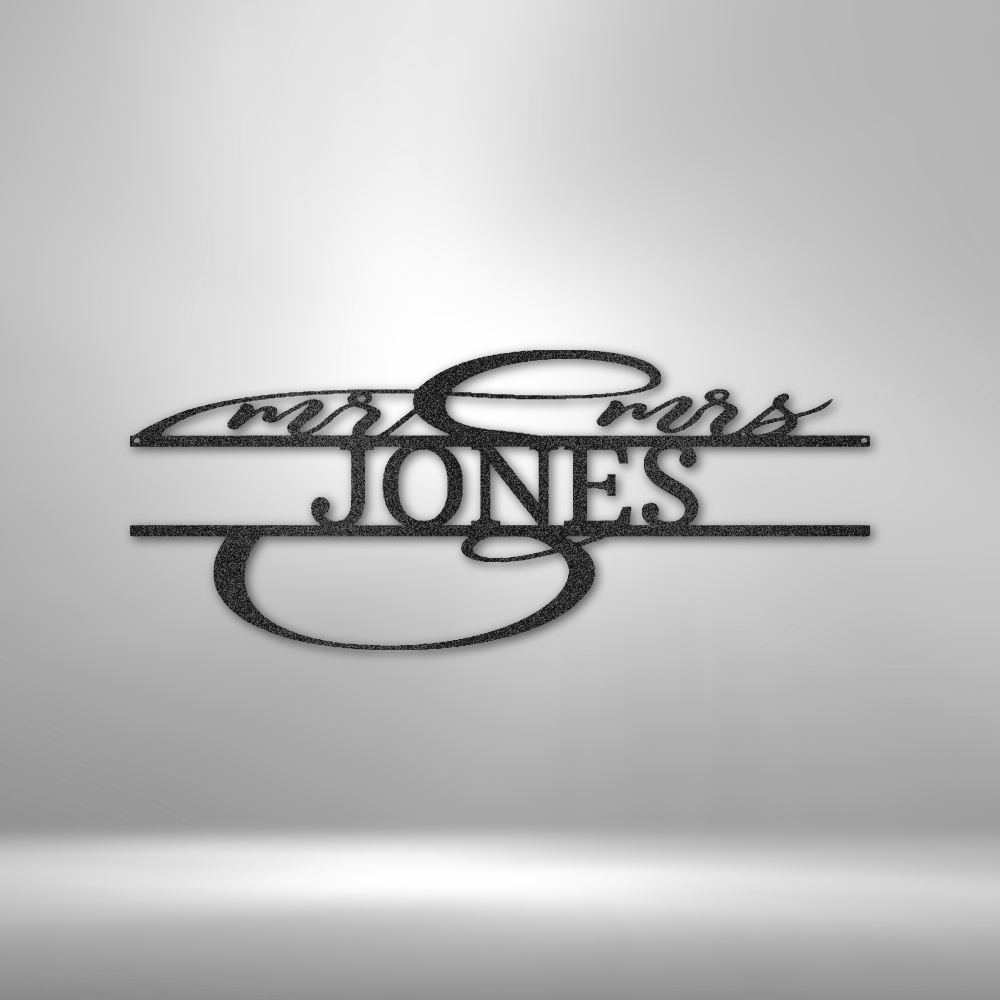 Stylized logo featuring the name ’JONES’ with decorative script elements above and below.