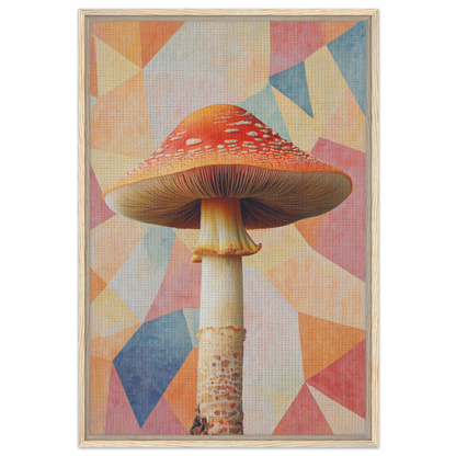 Red-capped mushroom with tall stem enhancing Mushroom Mindscapes room decor