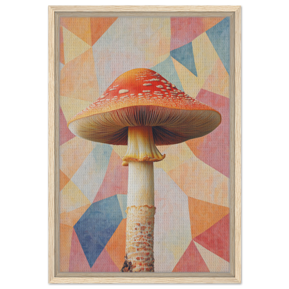 Red-capped mushroom with tall stem for Mushroom Mindscapes framed room decor