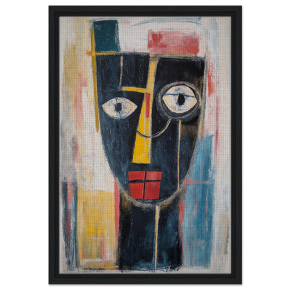 Abstract painting of a stylized face in bold colors from Mystic Fragments Symphony