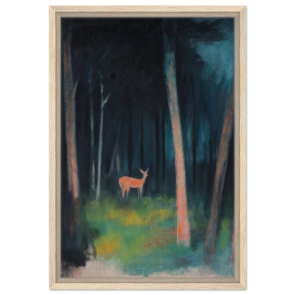 Deer in a dark forest clearing from the Mystical Deer Realm room decor collection