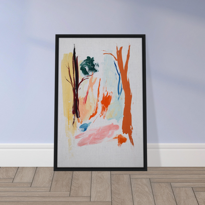 Framed canvas wall art titled Occurs Splendidly Terrified with vibrant abstract brushstrokes