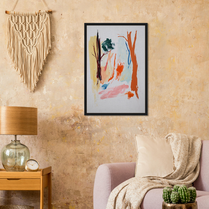 Framed abstract painting titled Occurs Splendidly Terrified, ideal for room decor