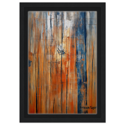 Abstract painting in orange blue spectrums for elegant room decor by Fashion Oracle™