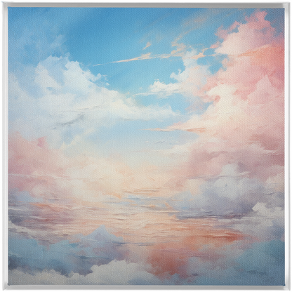 A painting of clouds in the sky