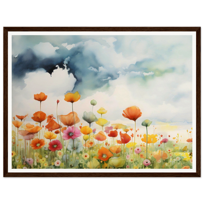 A painting of a field of flowers