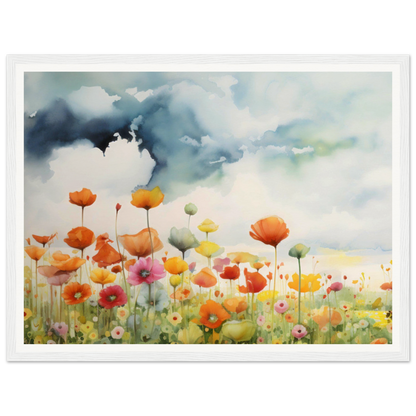 A painting of a field of flowers