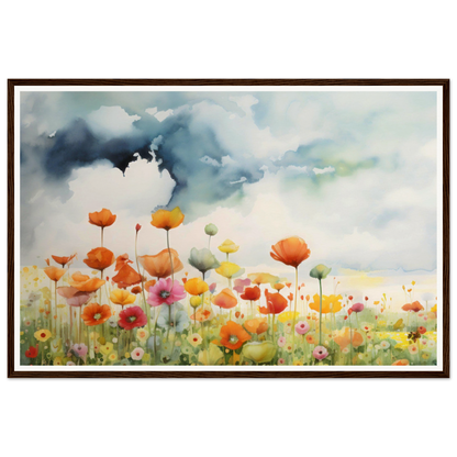 A painting of a field of flowers