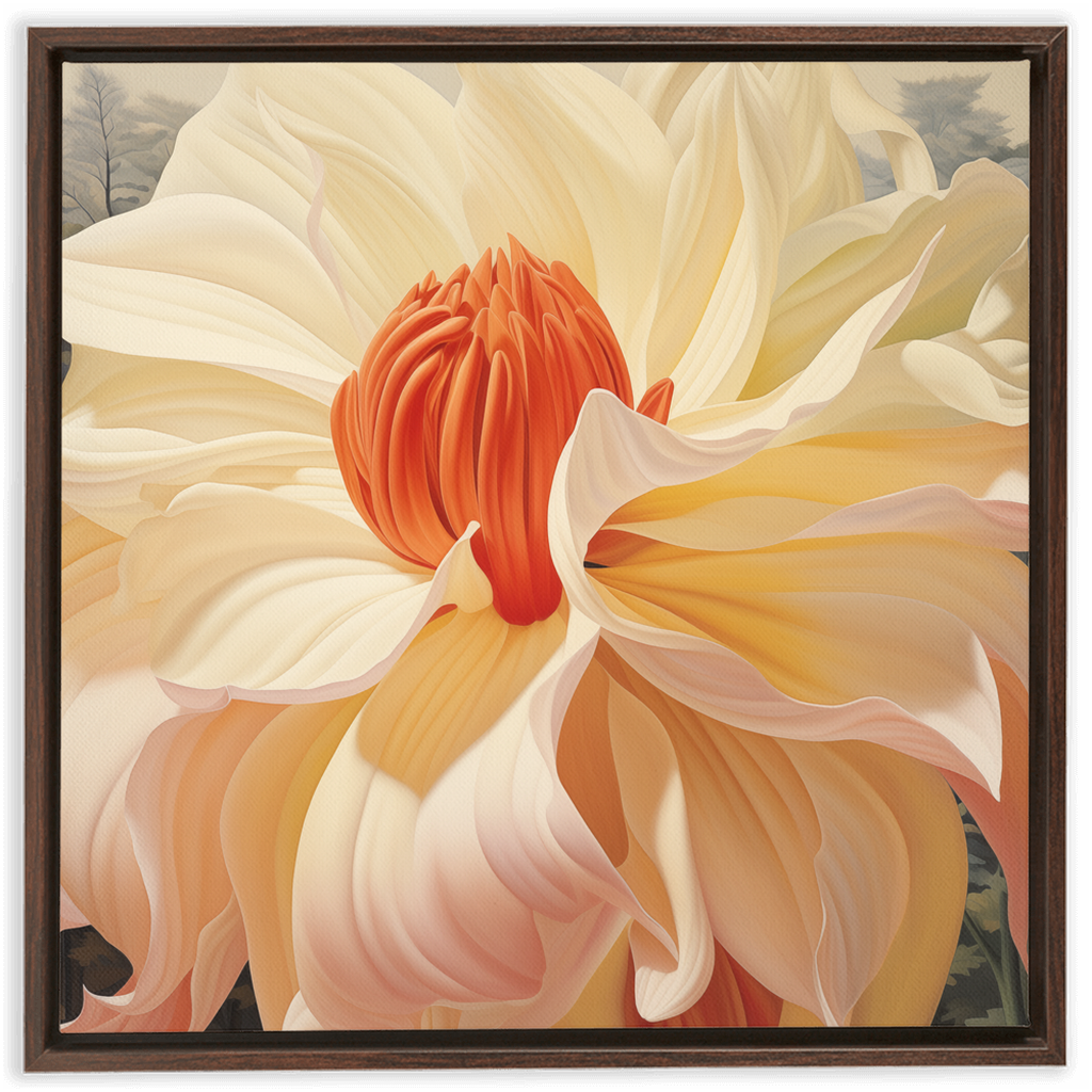 A painting of a flower in a frame