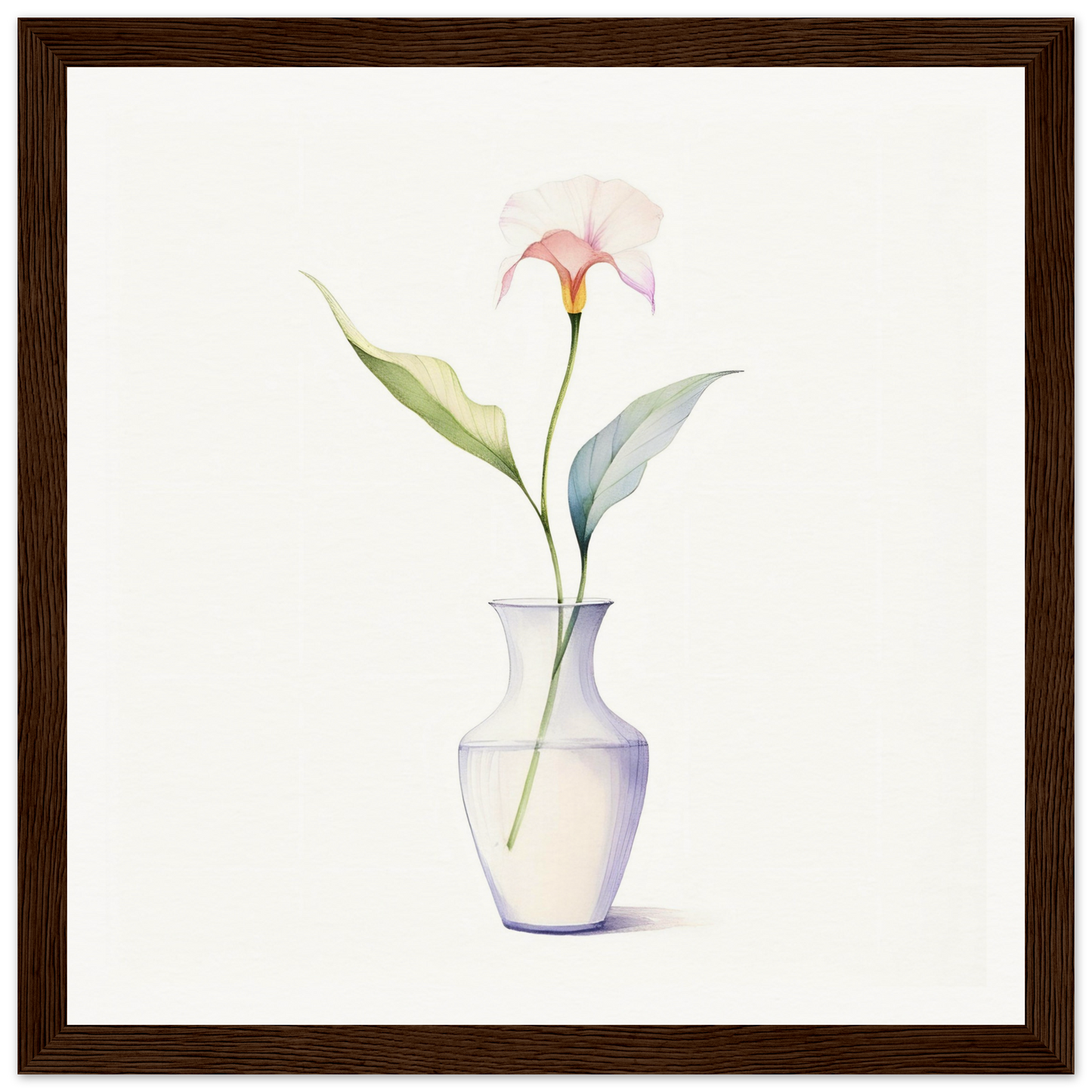 A painting of a flower in a vase