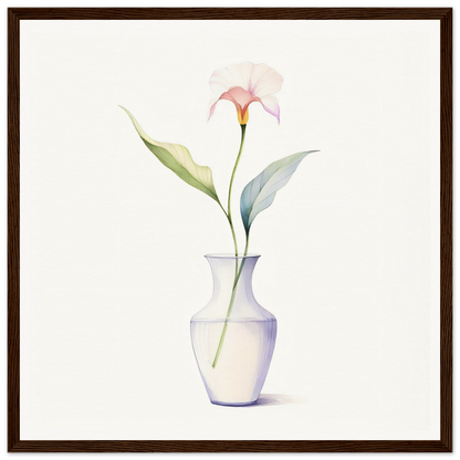 A painting of a flower in a vase