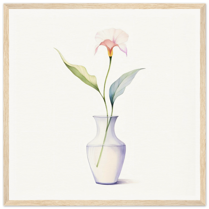 A painting of a flower in a vase