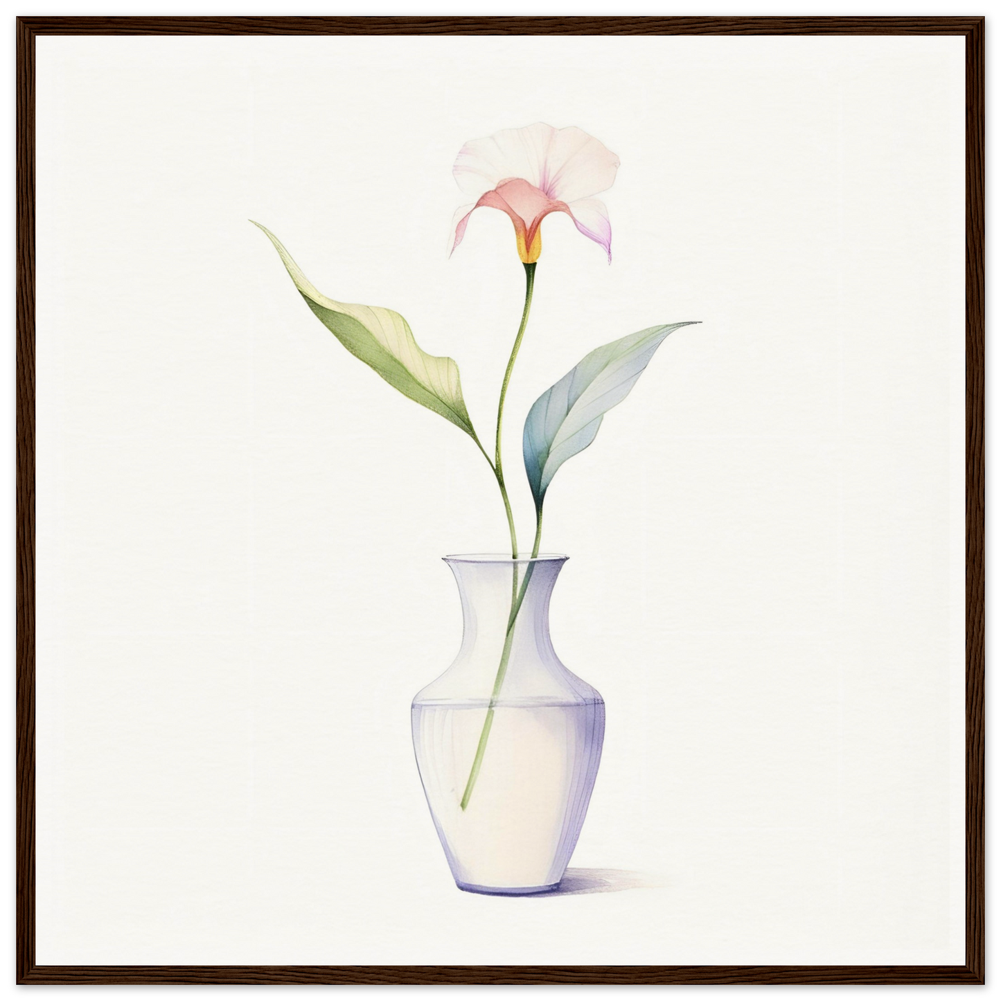 A painting of a flower in a vase