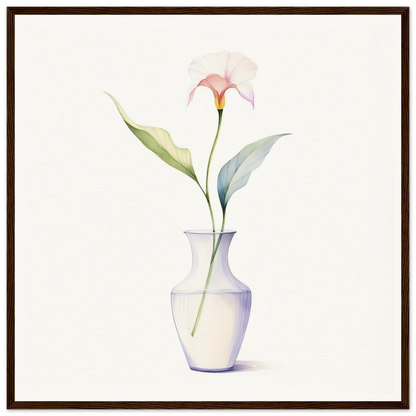 A painting of a flower in a vase