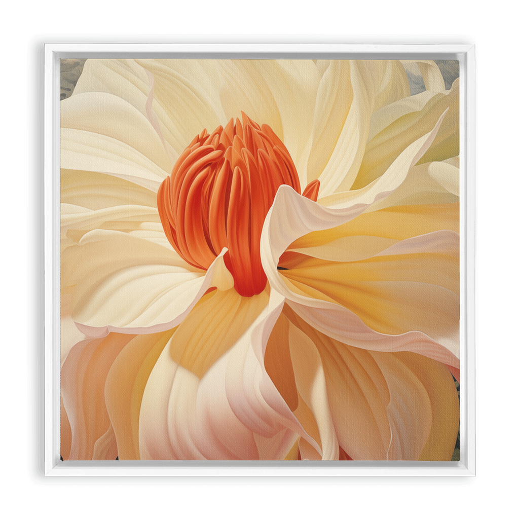 A painting of a flower with a white background