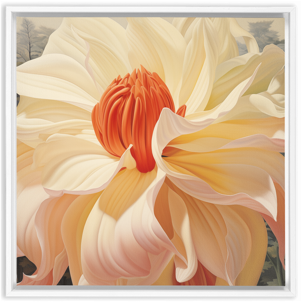 A painting of a flower with a white background