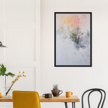 Abstract watercolor painting in pastel hues of the Paradox Gleam Prism framed canvas print