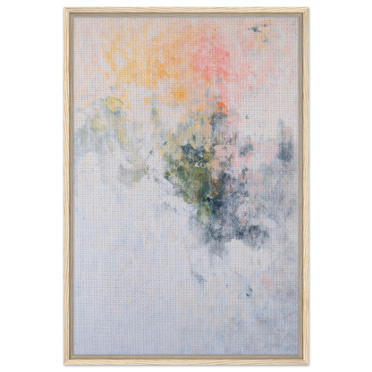 Abstract painting with soft pastel colors in Paradox Gleam Prism framed canvas print