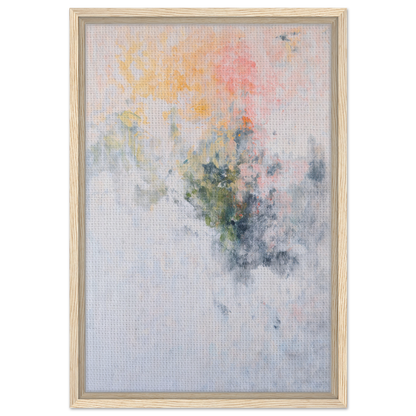 Abstract painting in soft pastel colors, part of Paradox Gleam Prism framed canvas print