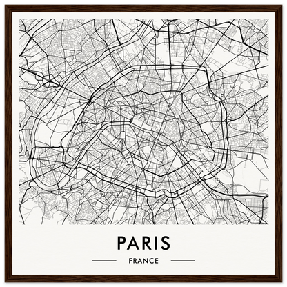 Map of Paris, France, showing its intricate street network and urban layout.