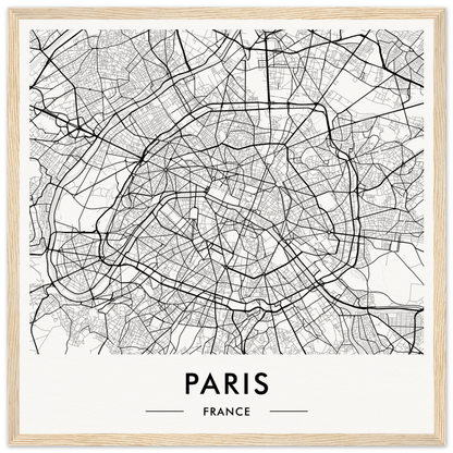 Map of Paris showing its intricate street network and urban layout.