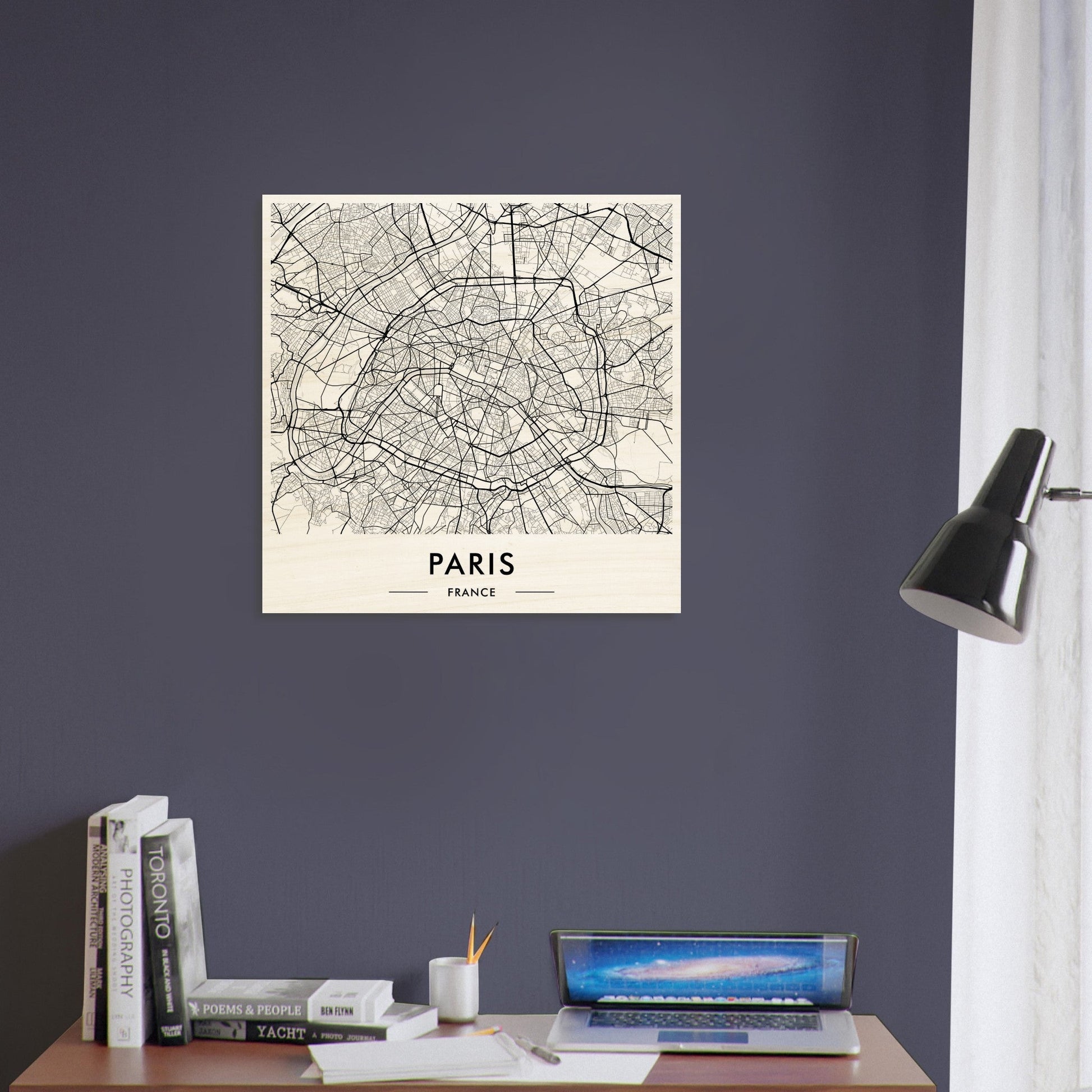 Map of Paris displayed as wall art.