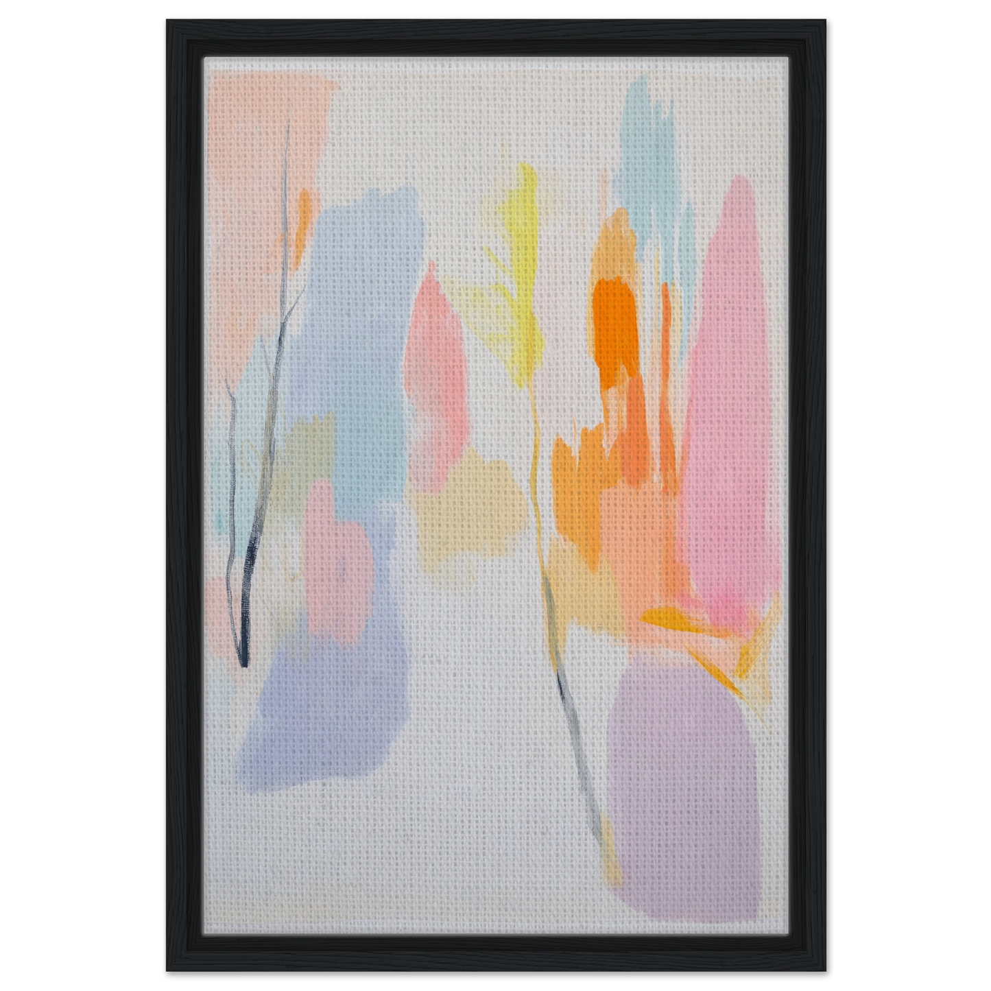 Abstract painting in soft pastels showcasing Pastel Dreamscape Melody framed canvas print