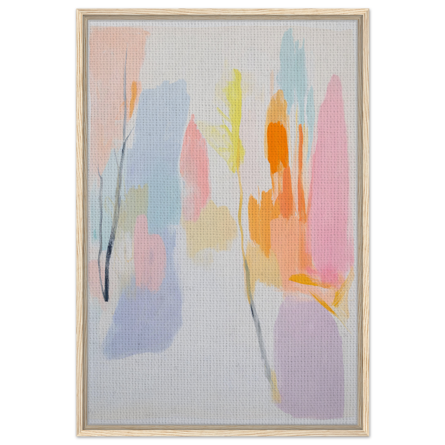 Abstract painting in soft pastels for a dreamy room decor, Pastel Dreamscape Melody