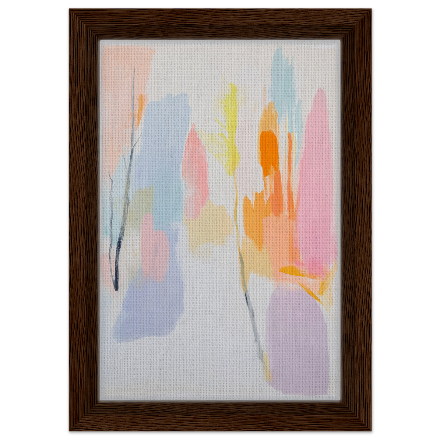 Framed abstract painting in soft pastels, ideal for Pastel Dreamscape Melody room decor