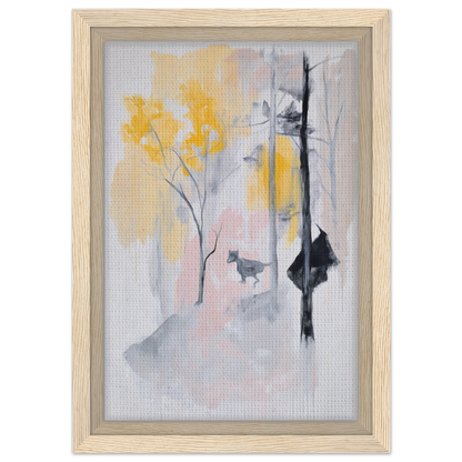 Abstract painting in soft yellow and gray, ideal for Pastel Whimsy Echo room decor