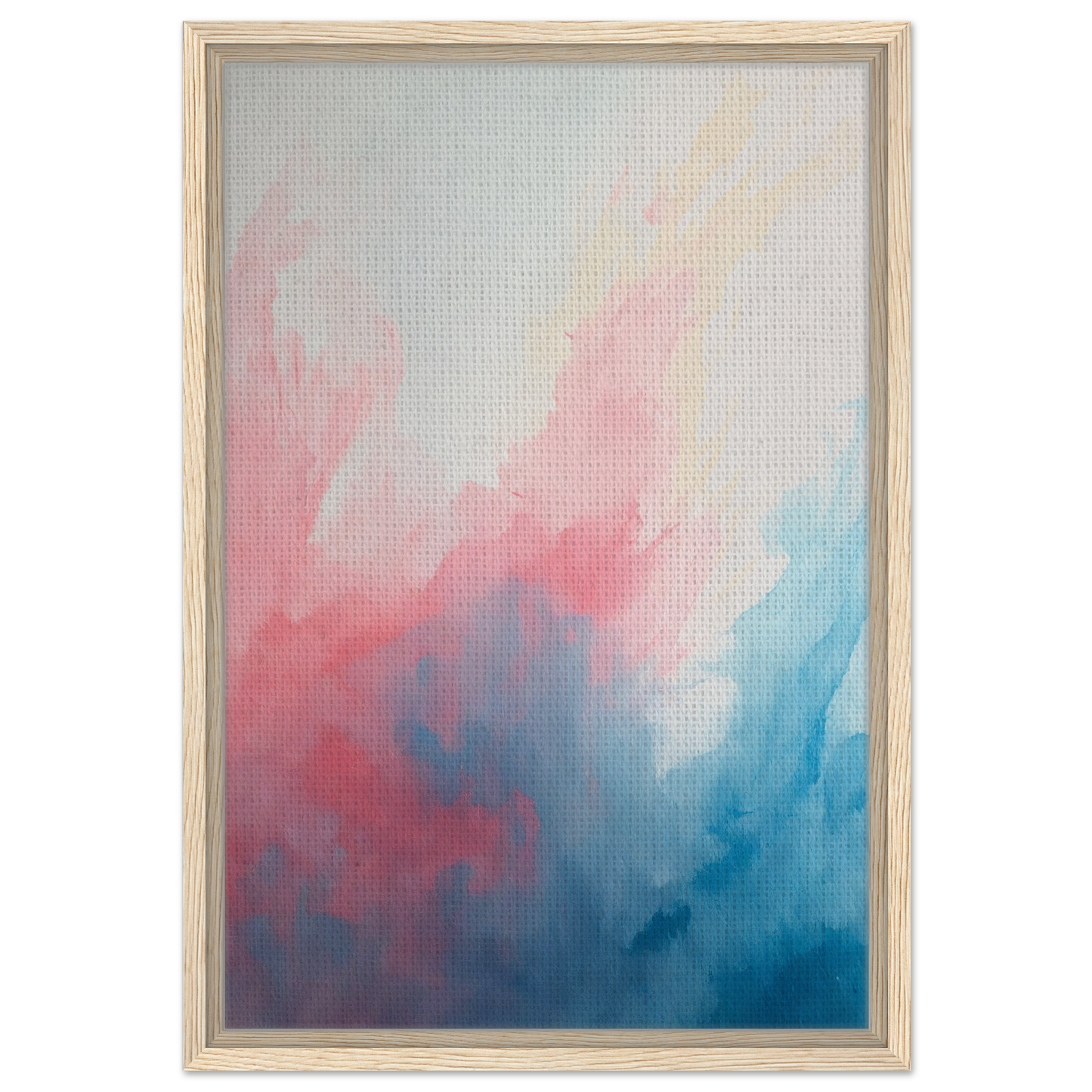 Abstract painting in pastel hues, framed canvas print titled Pastel Whirl Dance