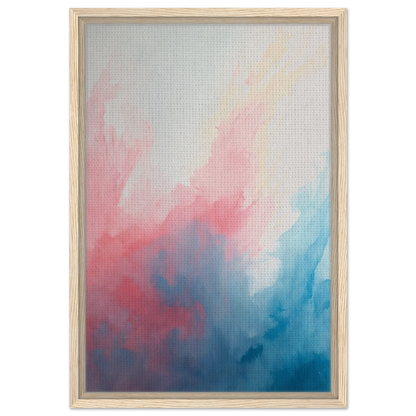 Abstract painting in pastel hues, framed canvas print titled Pastel Whirl Dance