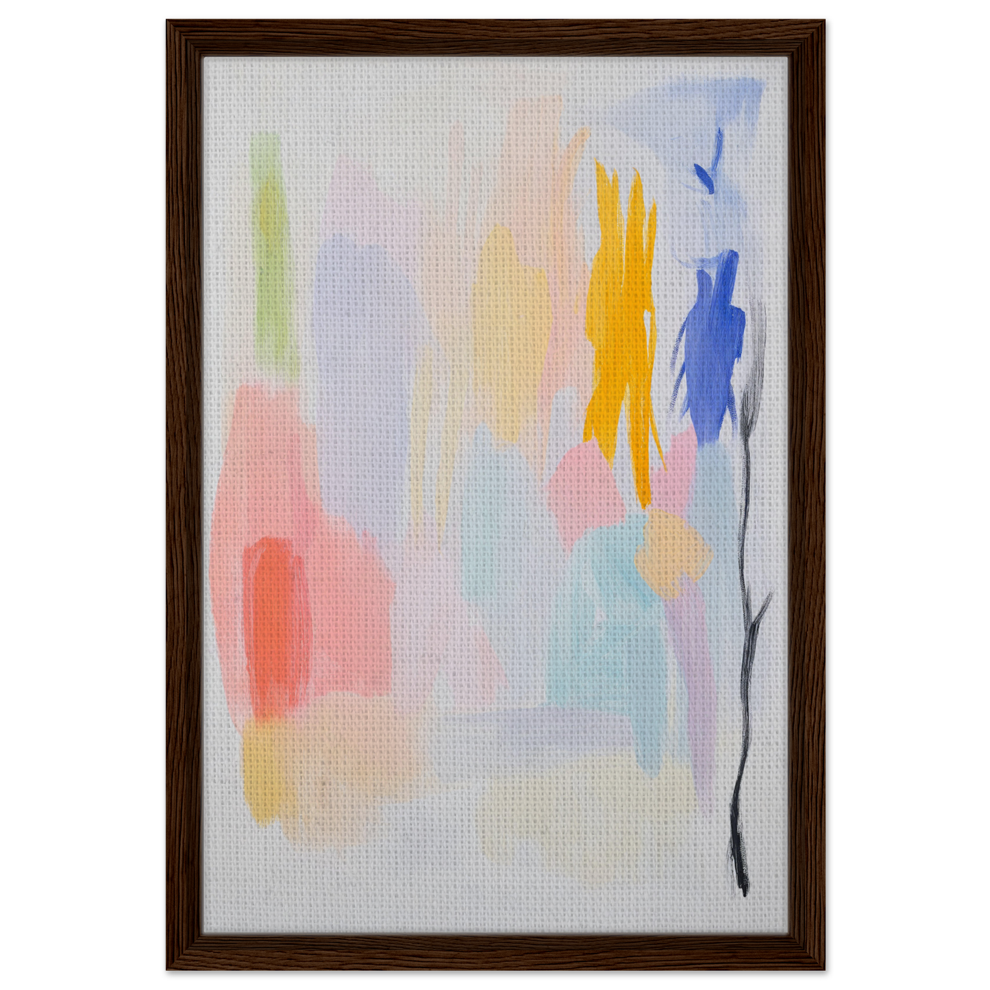 Framed canvas wall art featuring Pastels in Harmony, an abstract expressionism design