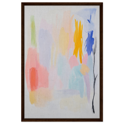 Abstract painting with soft pastel colors, framed canvas wall art for elegant room decor