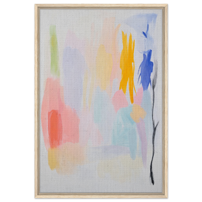 Abstract painting with pastel colors and bold brushstrokes for framed canvas wall decor