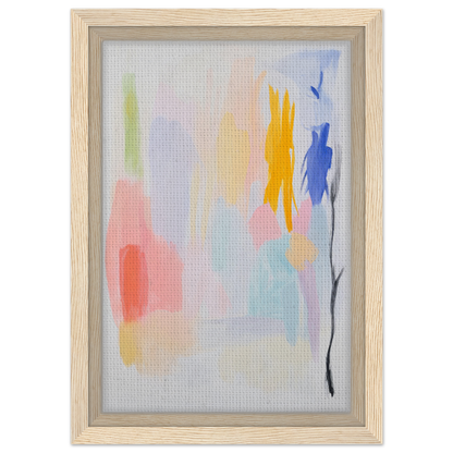 Abstract painting in soft pastels, framed canvas wall art for elegant room decor