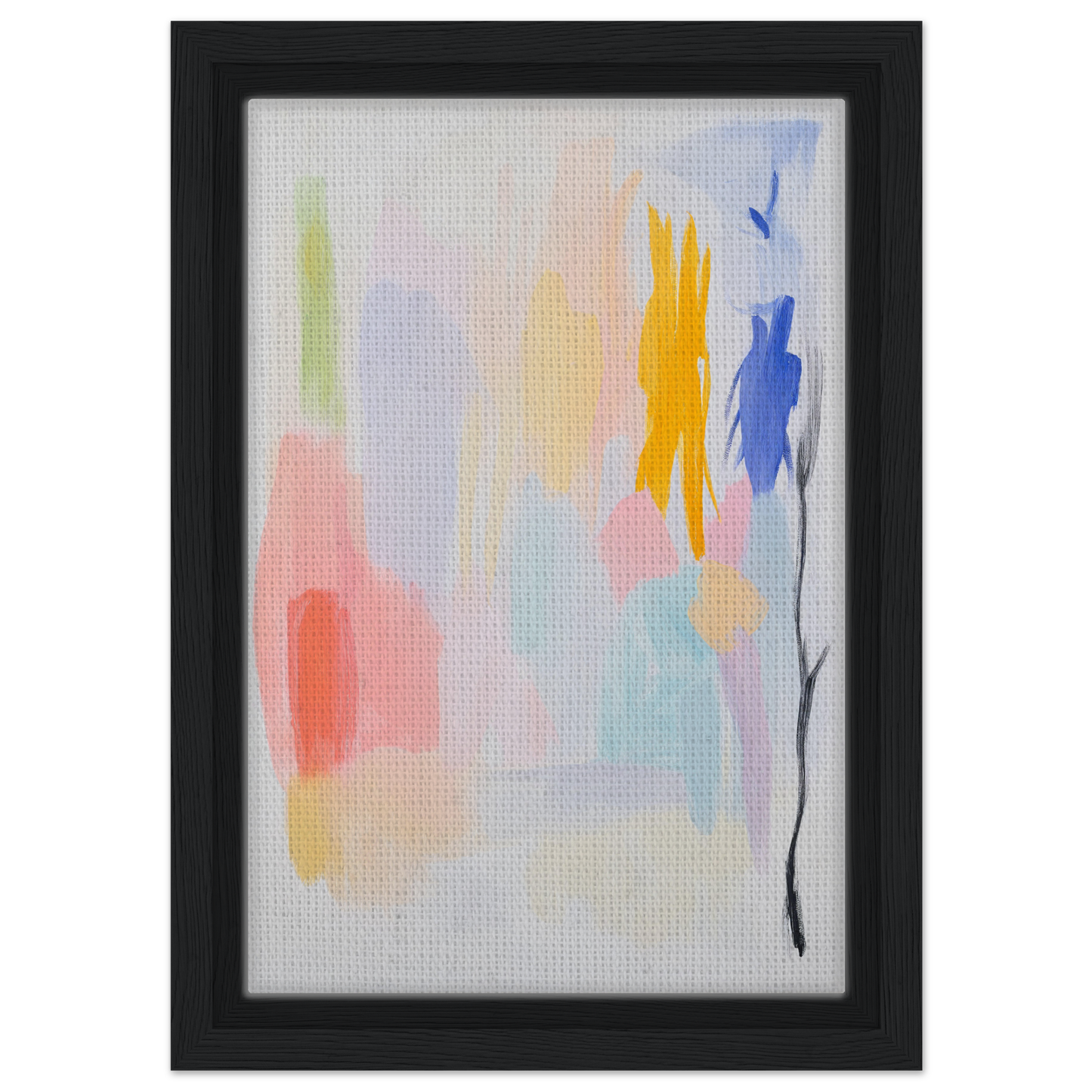 Abstract painting in soft pastels, elegantly framed, perfect for modern room decor