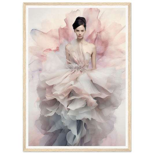 A high-quality Fashionista The Oracle Windows™ Collection poster of a woman in a pink dress, perfect for transforming your space and hanging on your wall.