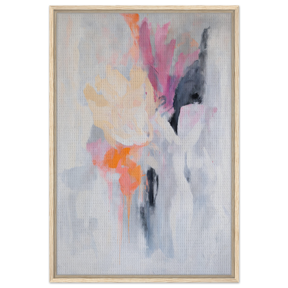 Abstract painting with pastel colors in Petal-Loom Murmurs framed canvas print