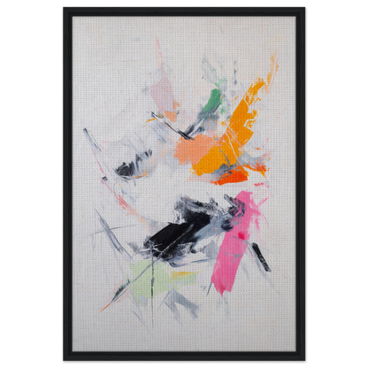 Abstract painting with vibrant brushstrokes in Pigment Tempest Unfolds framed canvas print